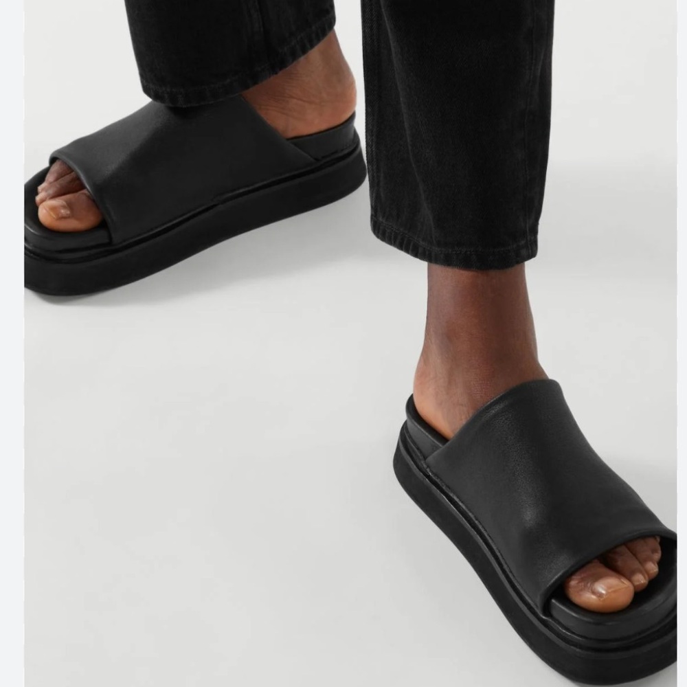 COS leather platform slides